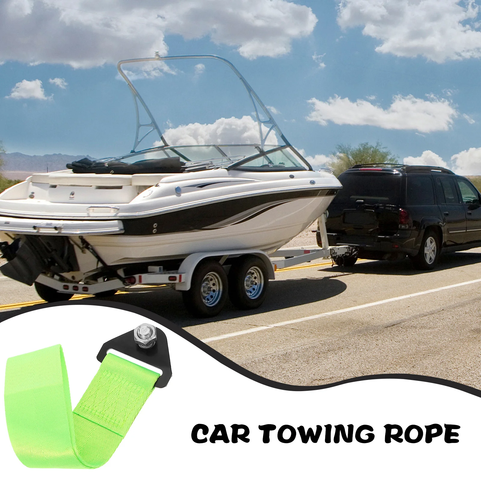 

Car Tow Strap Heavy Duty Nylon Front Bumper Towing Hook For Automotive Trailer Atv Racing Decorative Exterior Accessory