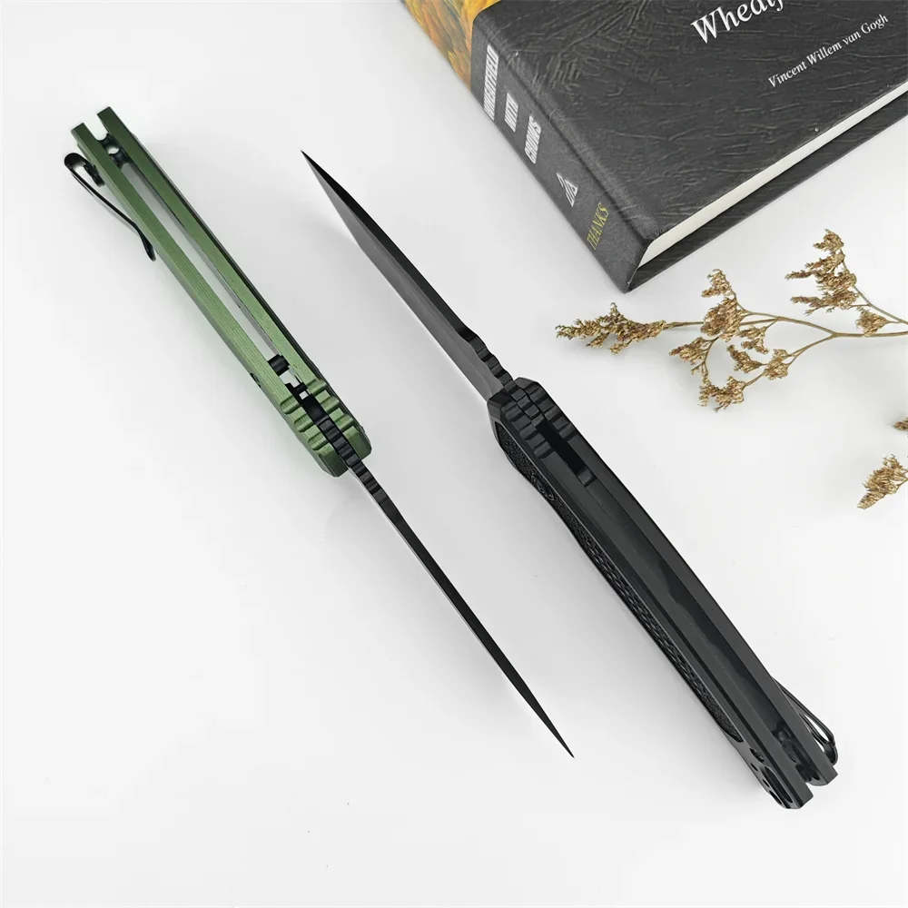 Imagem -05 - Outdoor Caça Folding Pocket Knife Ferramentas de Autodefesa Camping e Pesca Tanto Blade Aluminum Handle ks 7105 au to Cpm-m4
