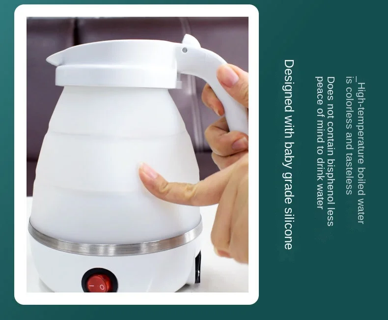 Portable household fully automatic silicone foldable electric kettle travel kettle