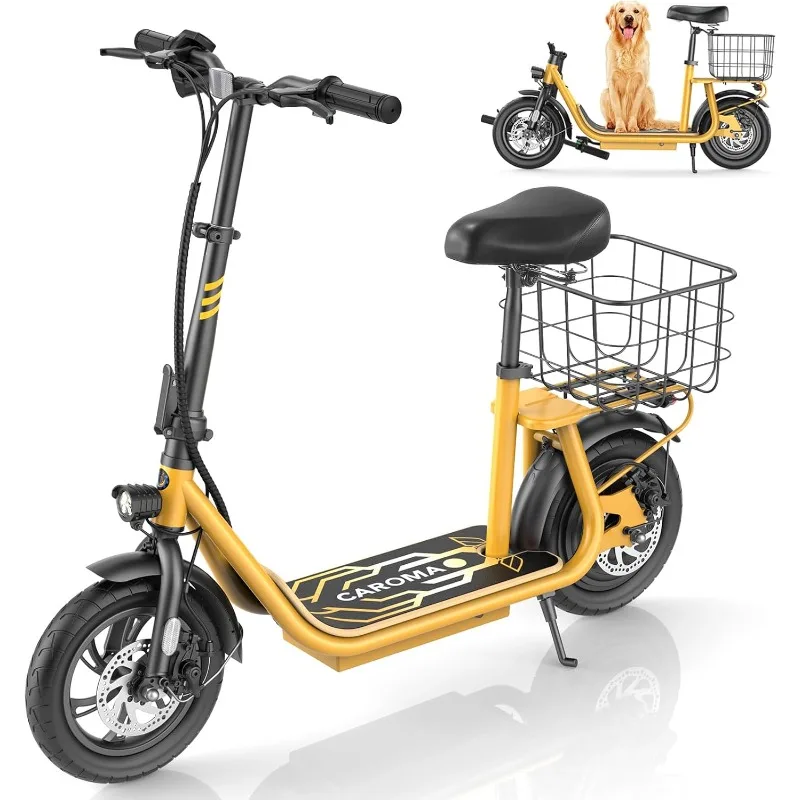 Peak 1200W Electric Scooter with Seat, 500Wh Battery up to 30 Miles&20MPH, Foldable Adult Electric Scooter for Commuting