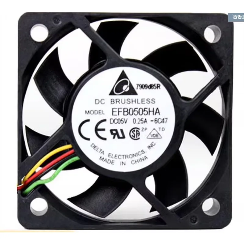 Delta Electronics EFB0505HA DC 5V 0.25A 50x50x10mm 4-Wire Server Cooling Fan