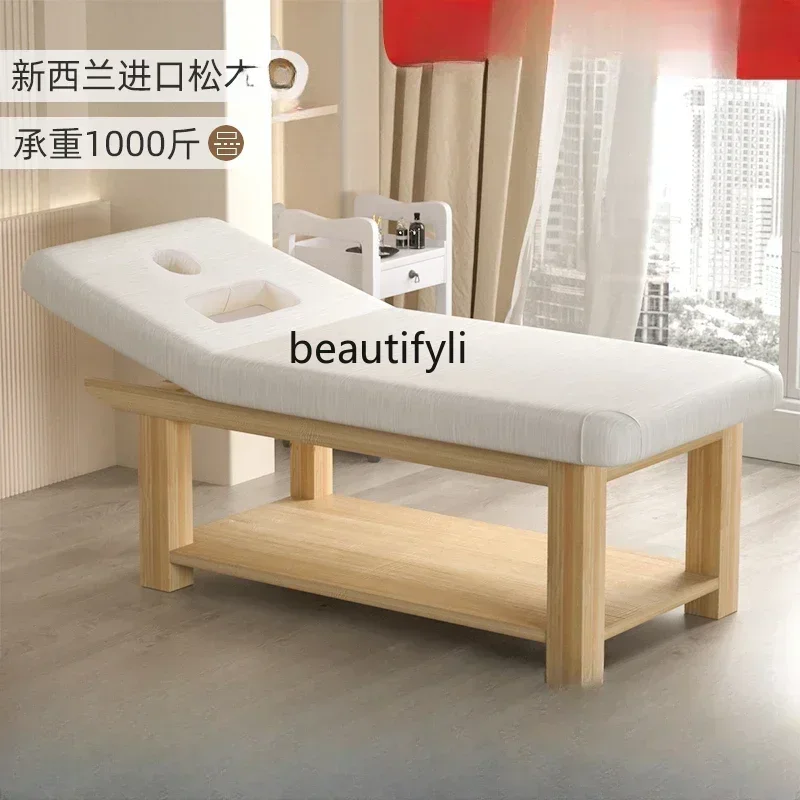 Solid Wood Facial Bed Special Massage Bed Massage Couch Eyelash Tattoo Embroidery Traditional Chinese Medicine Physiotherapy Bed