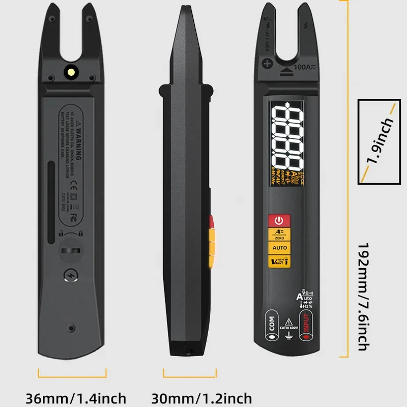 Multimode U-Type Multimeter AC Current Ammeter Voltage Tester Car Amp Hz Smart Digital Clamp Ammeter