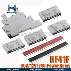 2PCS 41F-1Z-C2-1 HF41F 5-ZS 12-ZS 24-ZS 5V 12V 24V 230V 6A 1CO Slim/SSR Relay Mount On Screw Socket with LED Wafer relay