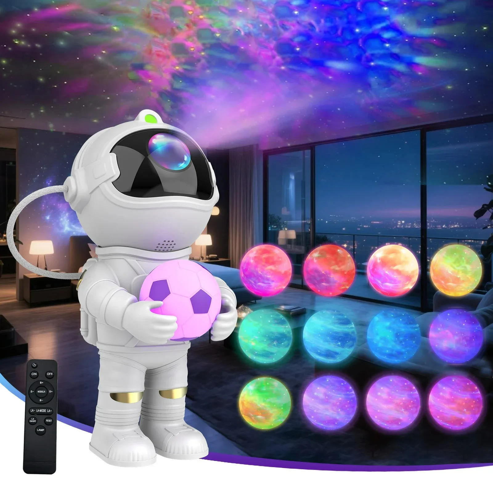 Northern Lights Starry Sky Projection Light with Remote Control Colorful Atmosphere Light Party Bedroom Decor Children's Gift