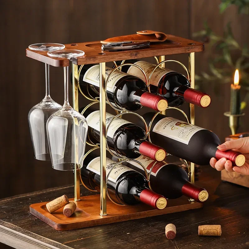 Wine Showcase Home Bar Shelf for Wine Bottles Bottle Locker Bottle Display Stand Rack Holder Accessories Support Storage Holders