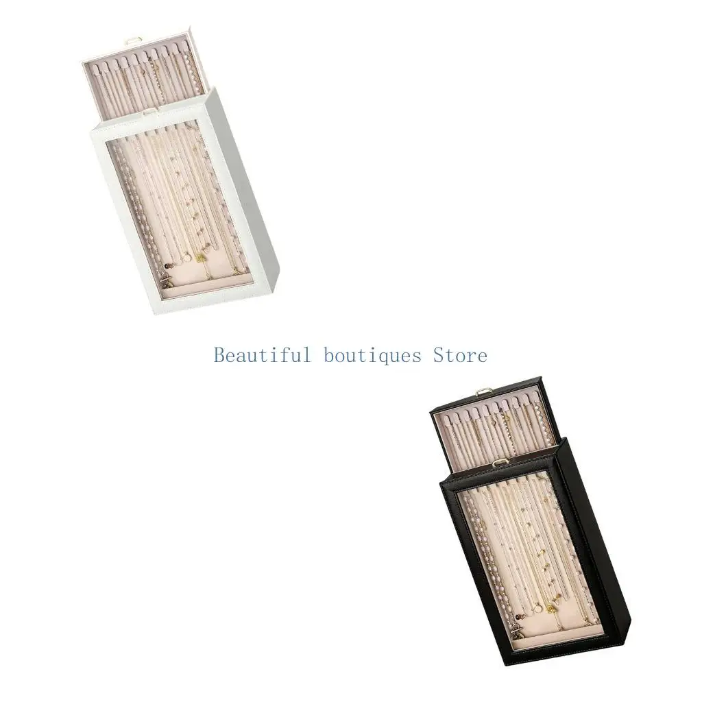 u4lf-necklace-display-case-double-sided-20-hook-jewelry-storage-box-with-clear-window-and-pull-out-access-for-vanities