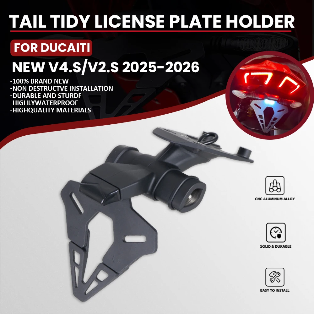 

Мотоцикл V4 2025 задний короткий хвостовой держатель лицензии задняя бабка рамка кронштейн для DUCATI Panigale Streetfighter V4.S/V2