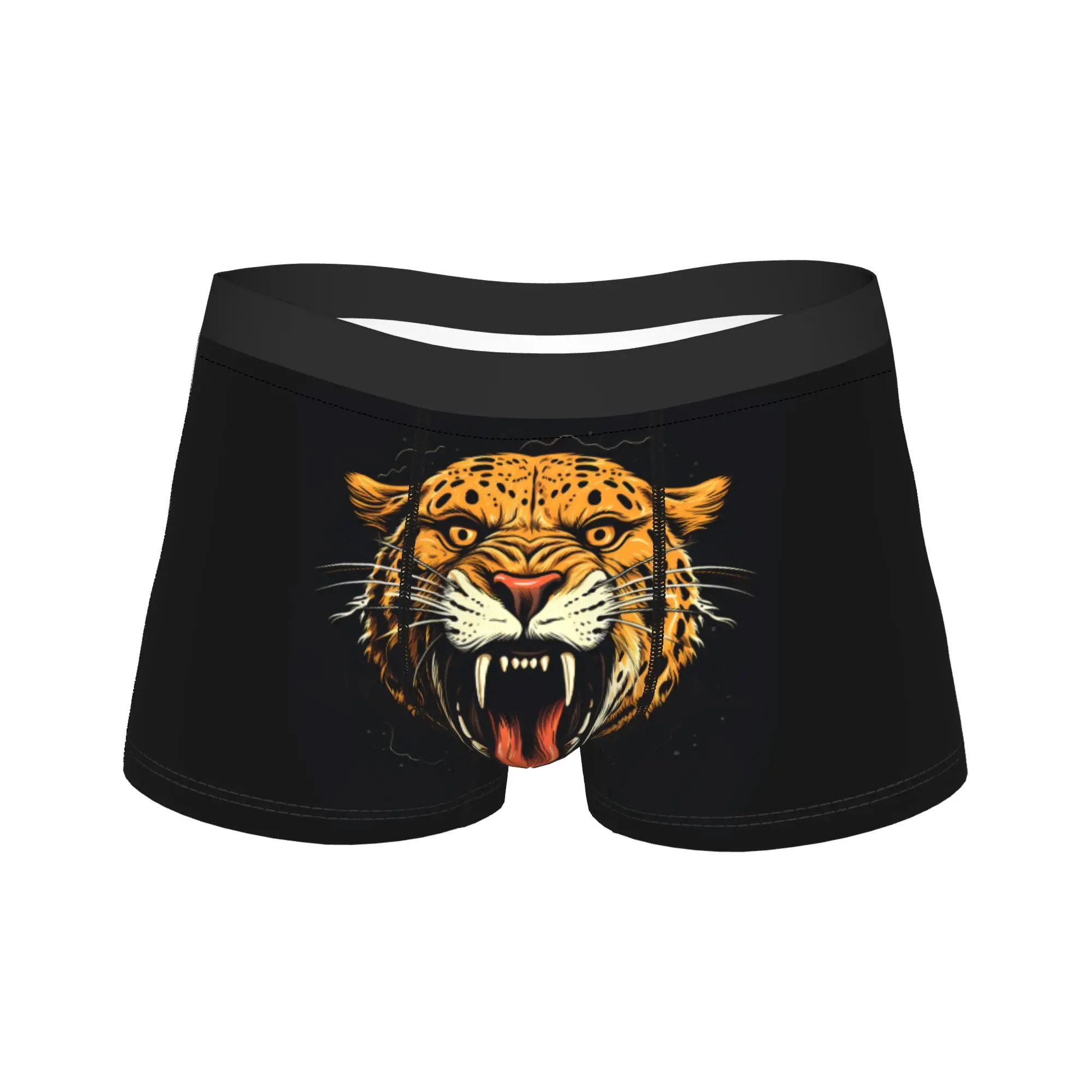 

Мужские трусы-боксеры Cheetah Big Mouth, быстросохнущие, удобные, качественные, с принтом, больших размеров