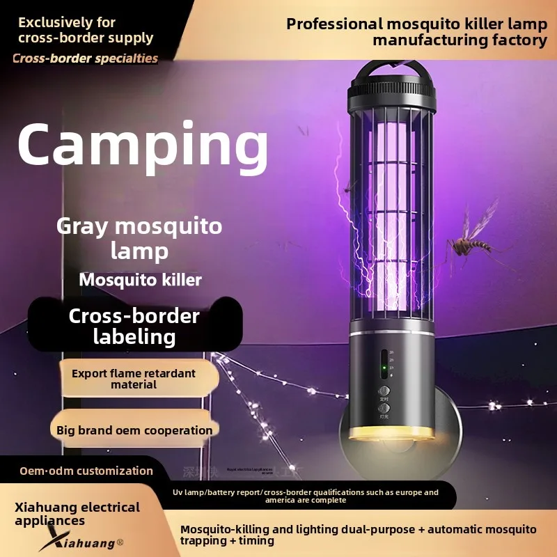 

Camping Mosquito Killer Lamp, Outdoor UV Light Electric Mosquito Zapper, Hanging & Standing Dual Use, LED Insect Fly Trap Light