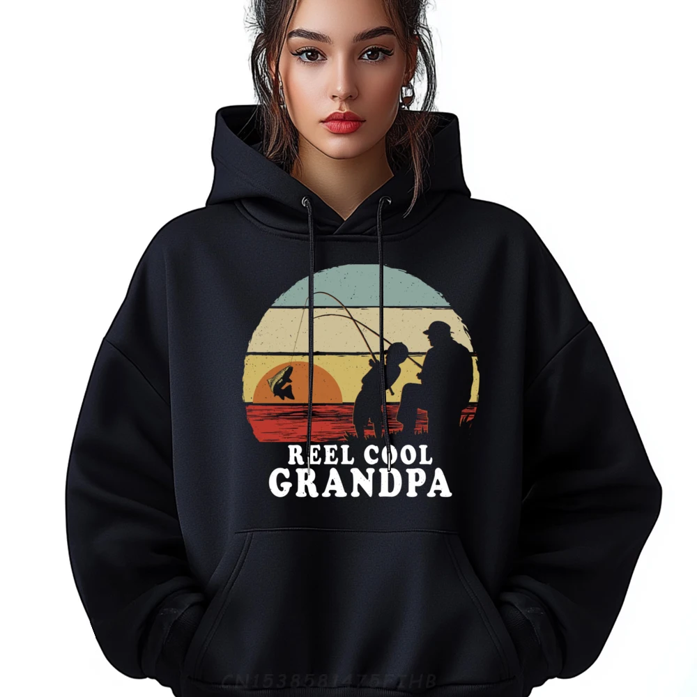 

Vintage Reel Cool Grandpa Fishing Geek O Neck Youth Hoodies Funny Vintage Printed Long Sleeve Mens Casual Sweatshirt