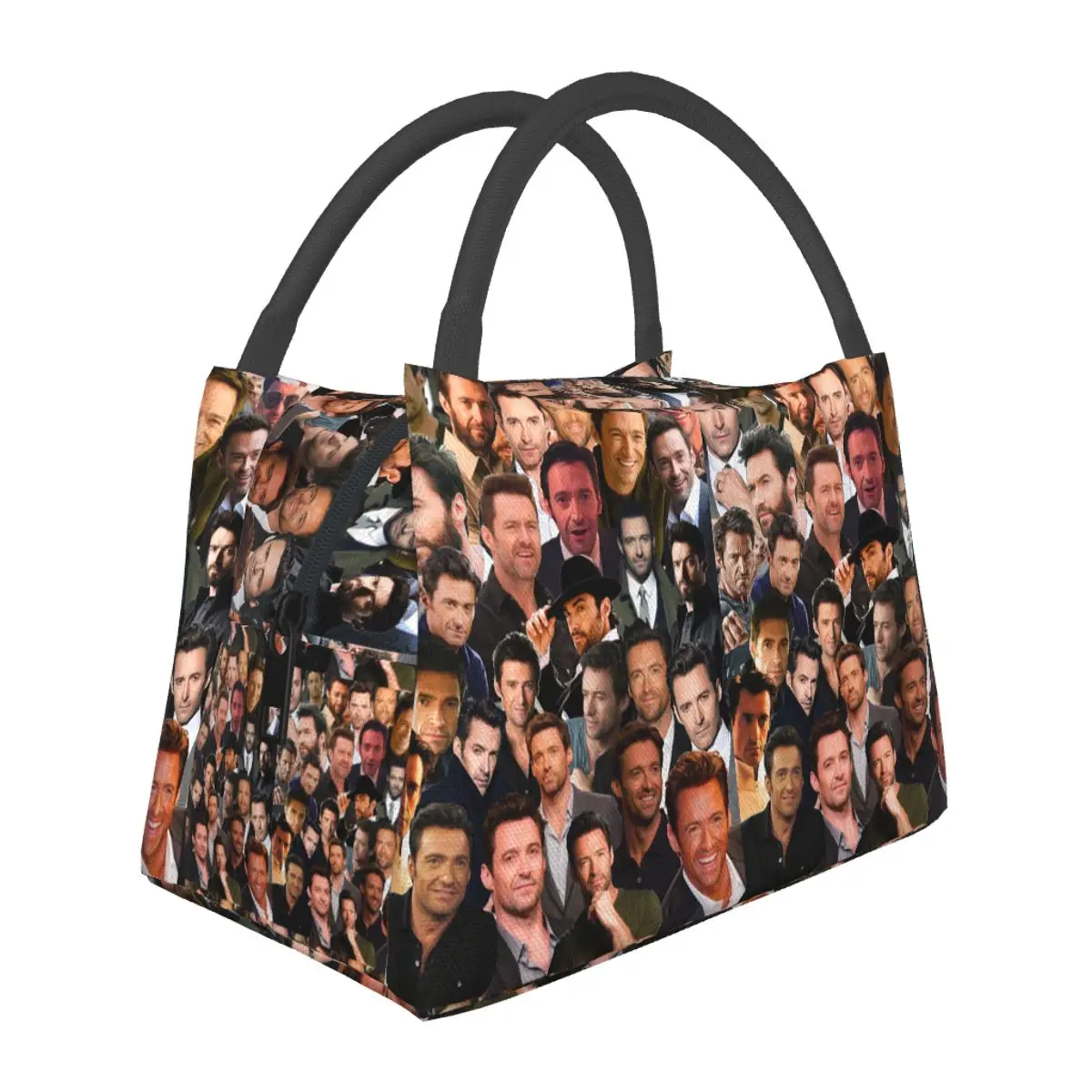 Hugh Jackman Photo Collage Insulated Lunch Bag for School Bento Storage Food Boxes Container Cooler Thermal Lunch Box Tote