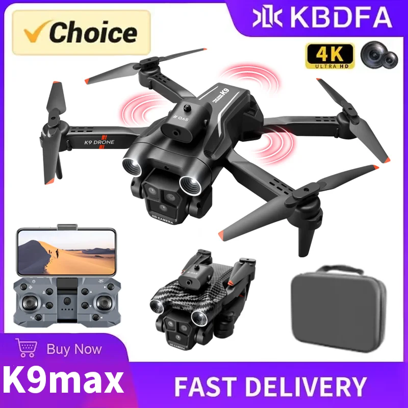 

KBDFA K9 Max Drone Profesional Dual HD Camera Aerial Photography FPV Helicopters Obstacle Avoidance Foldable RC Quadcopter Toy