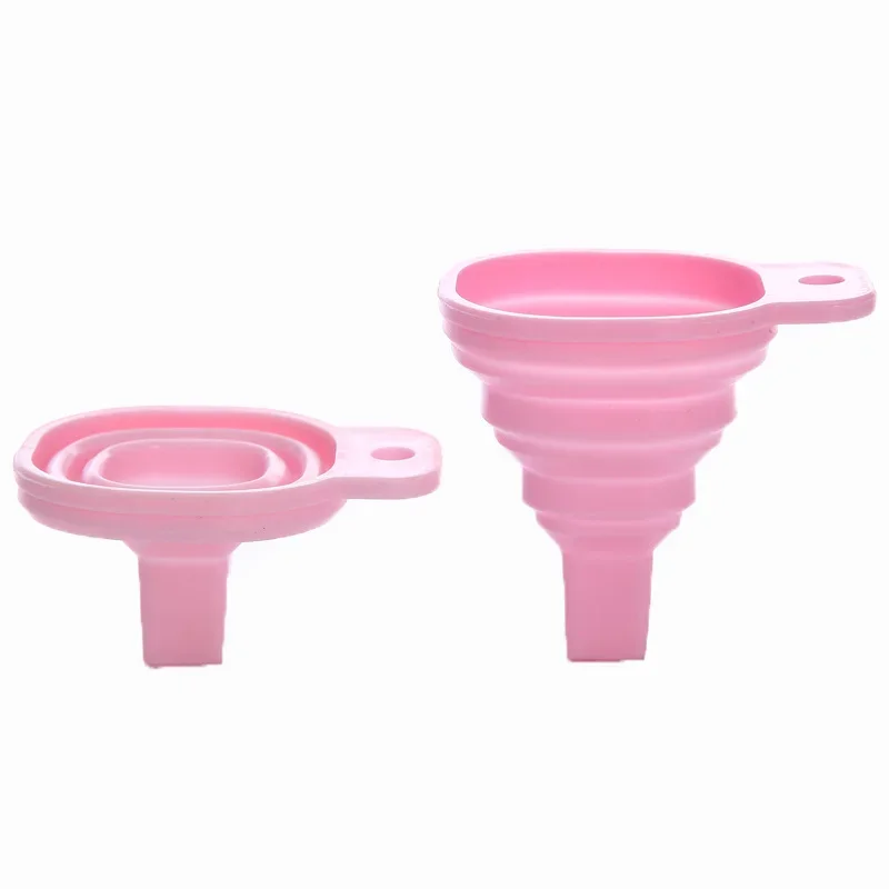 Kitchen Supplies Mini Foldable Silicone Funnel Filling Empty Bottle Portable Folding Funnels for Oil Sauce Kitchen Accessories