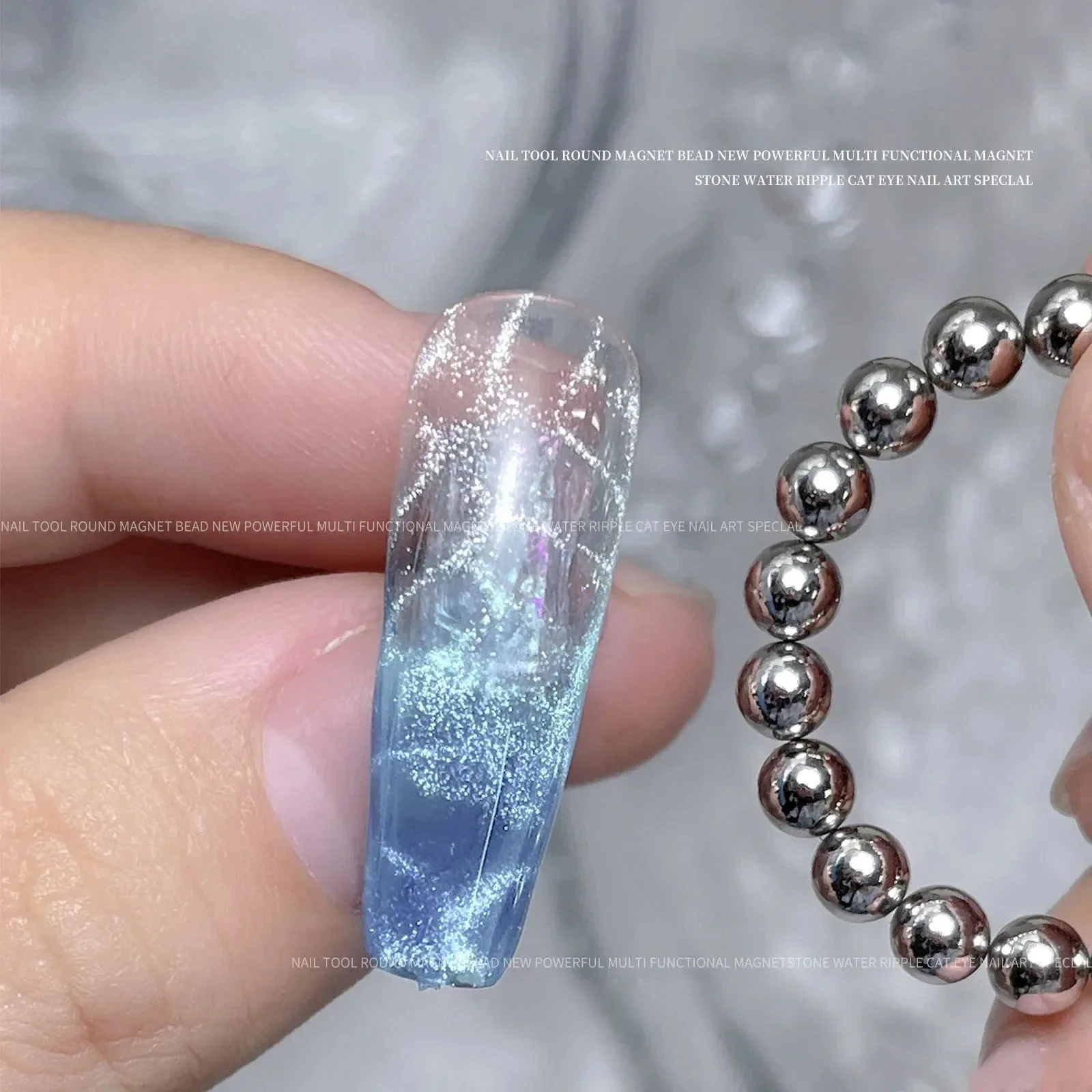 10/20 pièces ondulation de l'eau yeux de chat aimant perles 3D Style océan boule ronde magnétique vernis à ongles Gel bande effet manucure Art outils