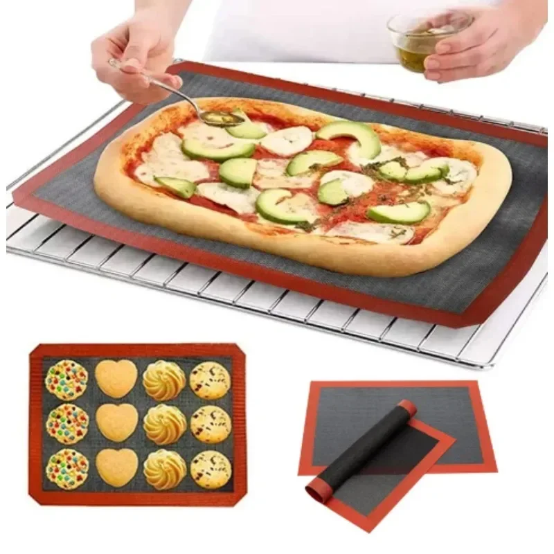 Silicone Grill Mat 3 Sizes Baking Tray Breathable BBQ Cookie Bread Mat Oven Microwave High Temperature Baking Kitchen Tools