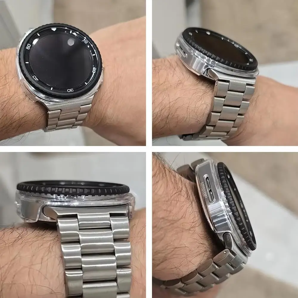 Capa de moldura de metal para samsung galaxy watch 8 clássico 46mm smartwatch pára-choques anel caso decorar galaxy watch8 acessórios clássicos