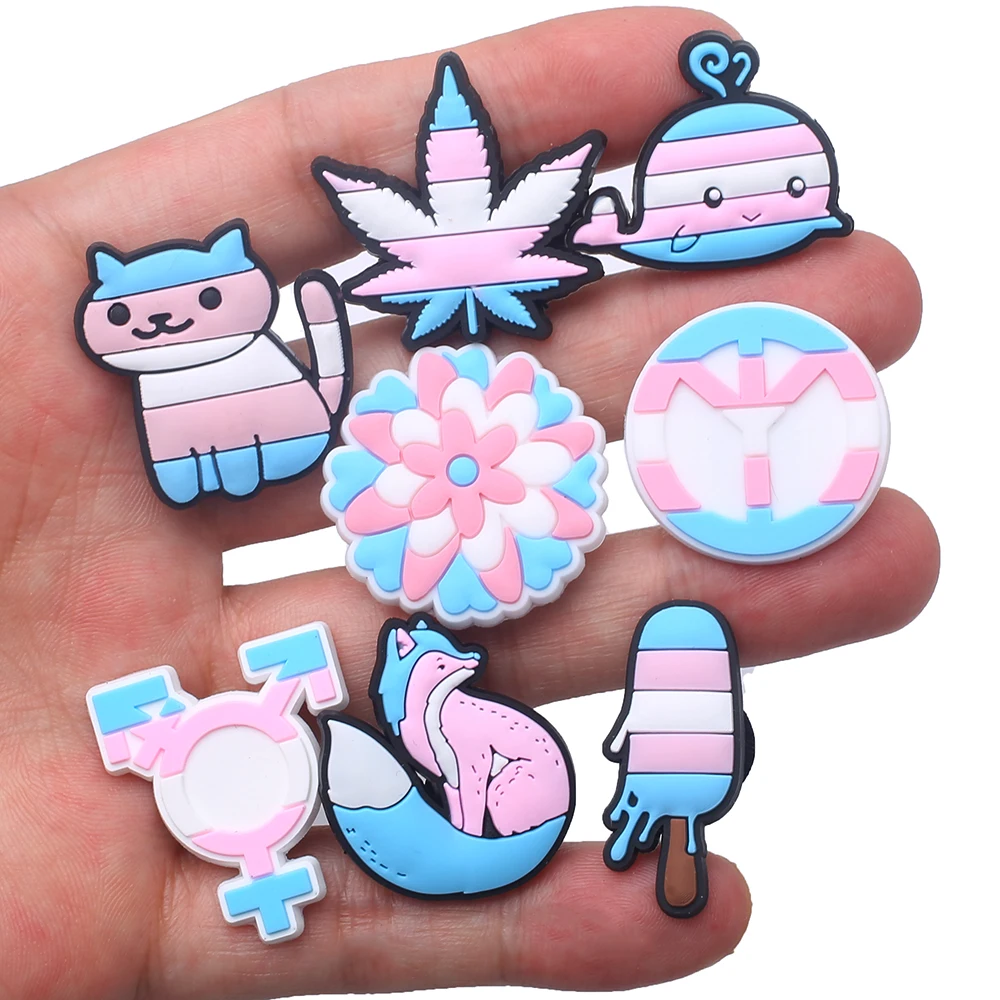 16pcs/SET Protect Trans Pride Series for Cartoon Shoe Charms Accessories DIY Decoration for Classic Clog Kids Gifts