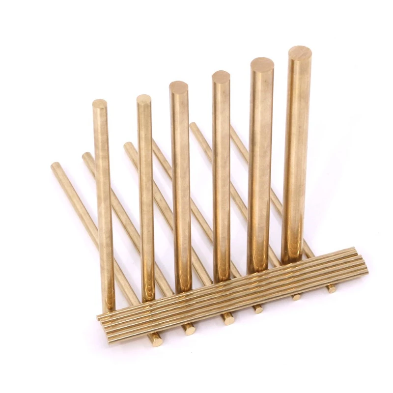 Brass Round Bar Rod Diameter 2/3/4/5/6/8/10/12mm Hardware Brass rod For DIY Knife Handle Material Circular Wire Tube Modelmaking