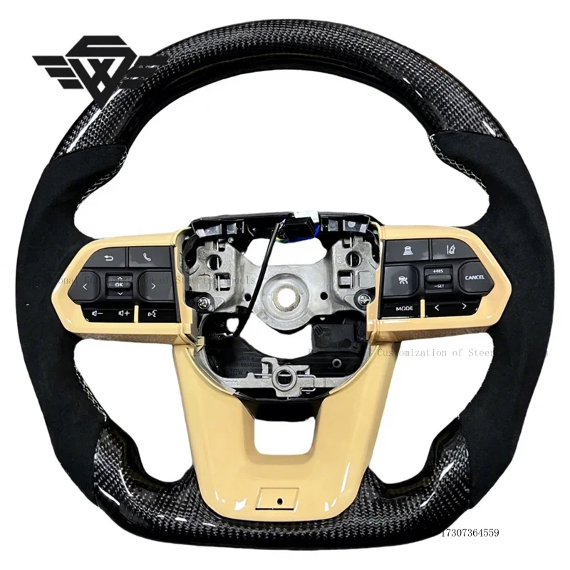 Upgraded  Carbon Fiber with Flat Bottom Steering Wheel  Fit for Toyota LC300 LC250 LC200 Venza RAV4 Camry Custom Design