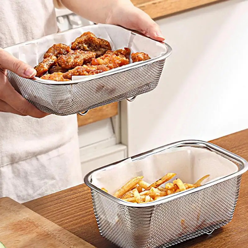 

frying basket French Fries Basket Portable Stainless Steel Chips Frying Basket Strainer Fryer Kitchen Cooking Colander Tool