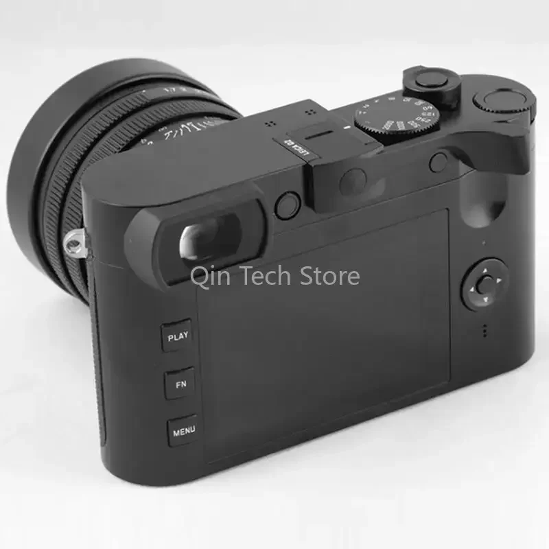Metalen duimgreep Flitsschoenafdekking Camerahouder voor Leica Q2 Q Typ 116, zwart zilver, aluminium duimgreep