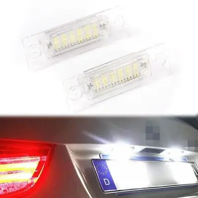 1Pair 18SMD LED License Plate Light 6000K White For Touran For Golf Plus MK5