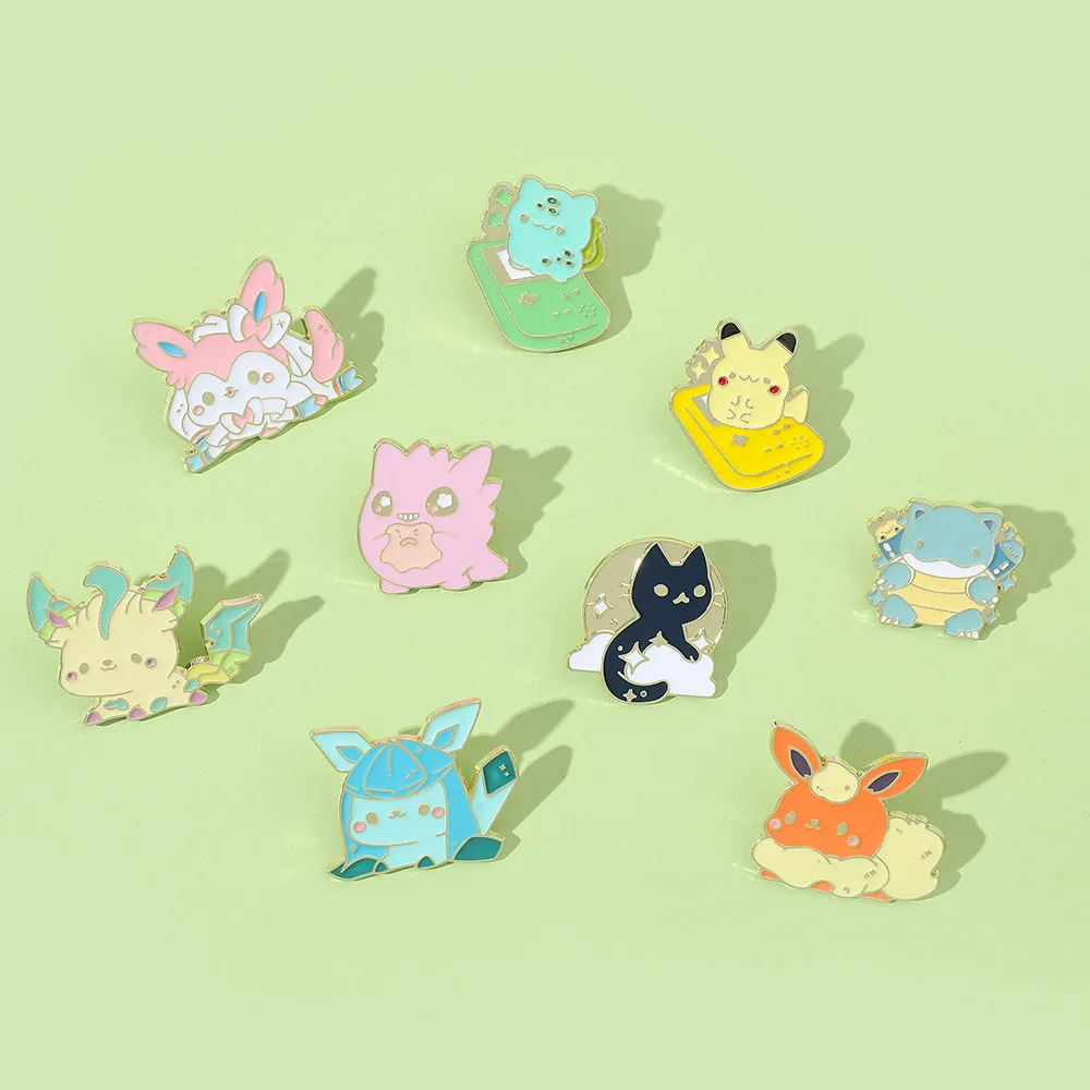 Kawaii Anime Elf Character Enamel Pin Colorful Cartoon Metal Brooch Badges for Bag Jacket Decoration Collectible Jewelry