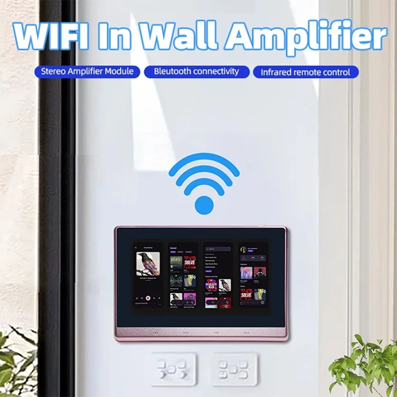 7 Inch Android 11 Music Amplifier Audio System 8 X 30W 2 Zone Android 11 Wifi 7 Inch Touch Screen Amplifier