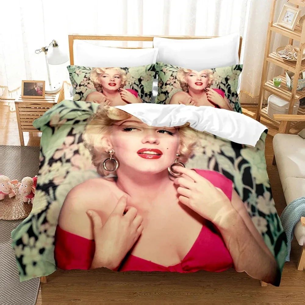 3D Printed Marilyn Monroe Bedding Set Duvet Cover Bedroom Comforter Cover Single Twin King Size Quilt Cover Home Textile