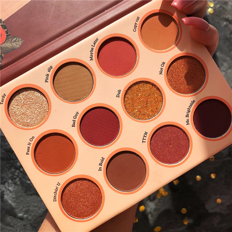 GUCAMI Brand Shimmer Matte Eyeshadow Makeup Palette 12 Colors Sweet Talk Nude Glow Pigment Eye Shadow Long Lasting Cosmetic Set