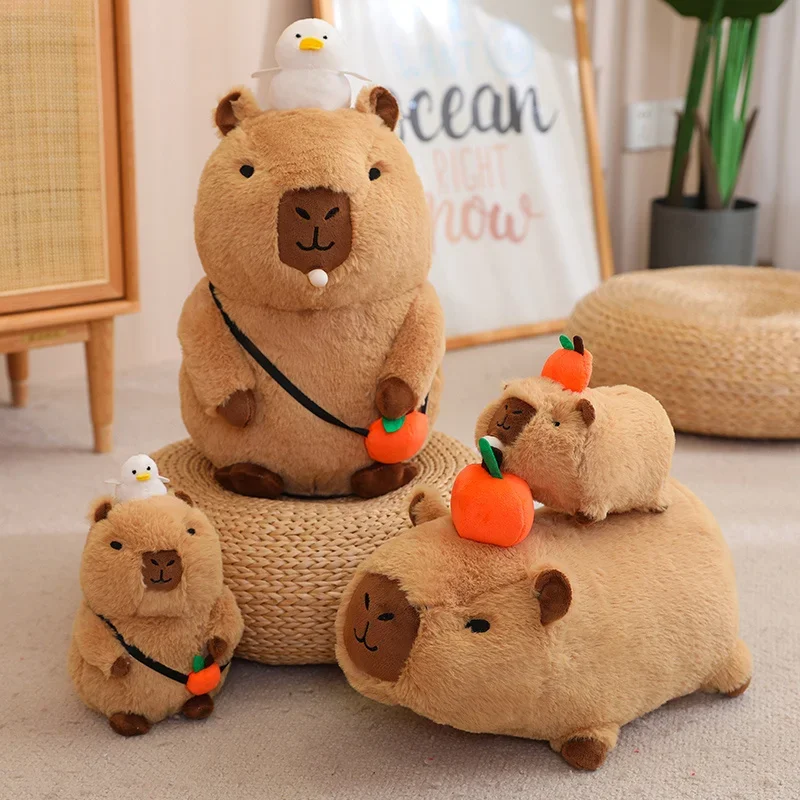 Capybara Plush Toy Simulation Capibara Cosplay Unicorn Dinosaur Dress Boba Bread Fruit Food Decor Birds Bubble Stuffed Animals view 5