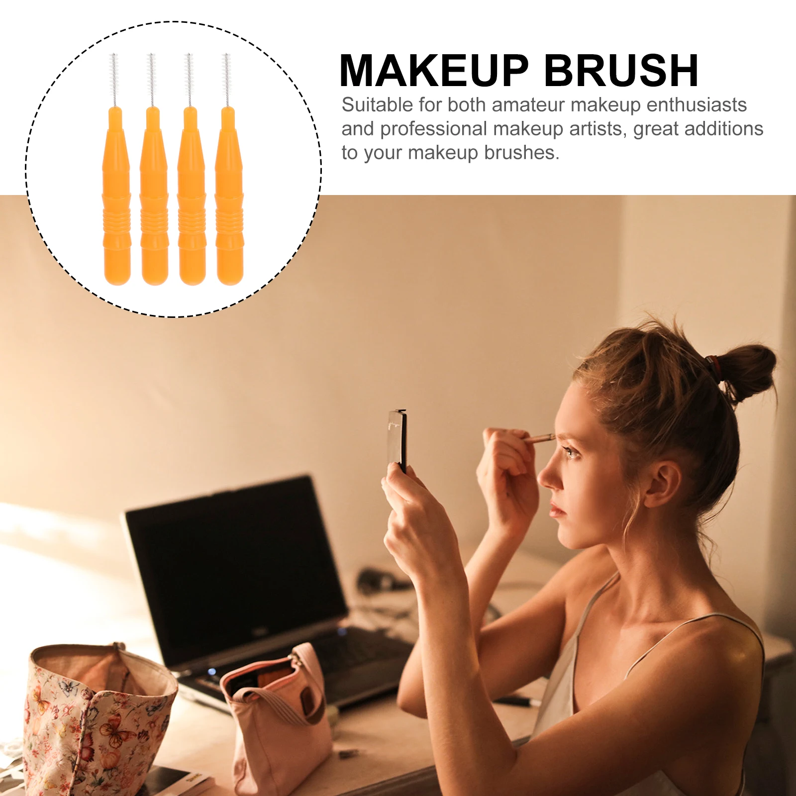 

20pcs Mini Eyebrow Brush Nylon Interdental Tooth Cleaning Tools Portable for Travel Home Office Makeup Artists