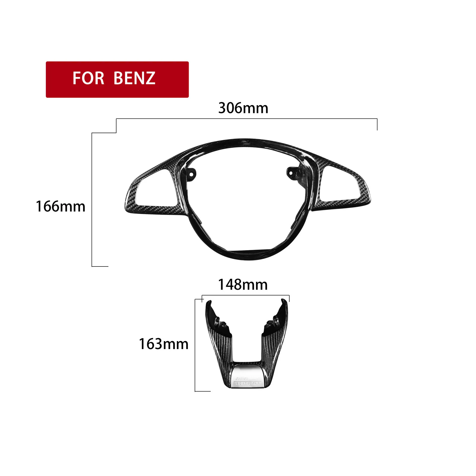 

Suitable for Mercedes-Benz W205 W213 C63 CLS63 AMG decorative steering wheel carbon fiber modification