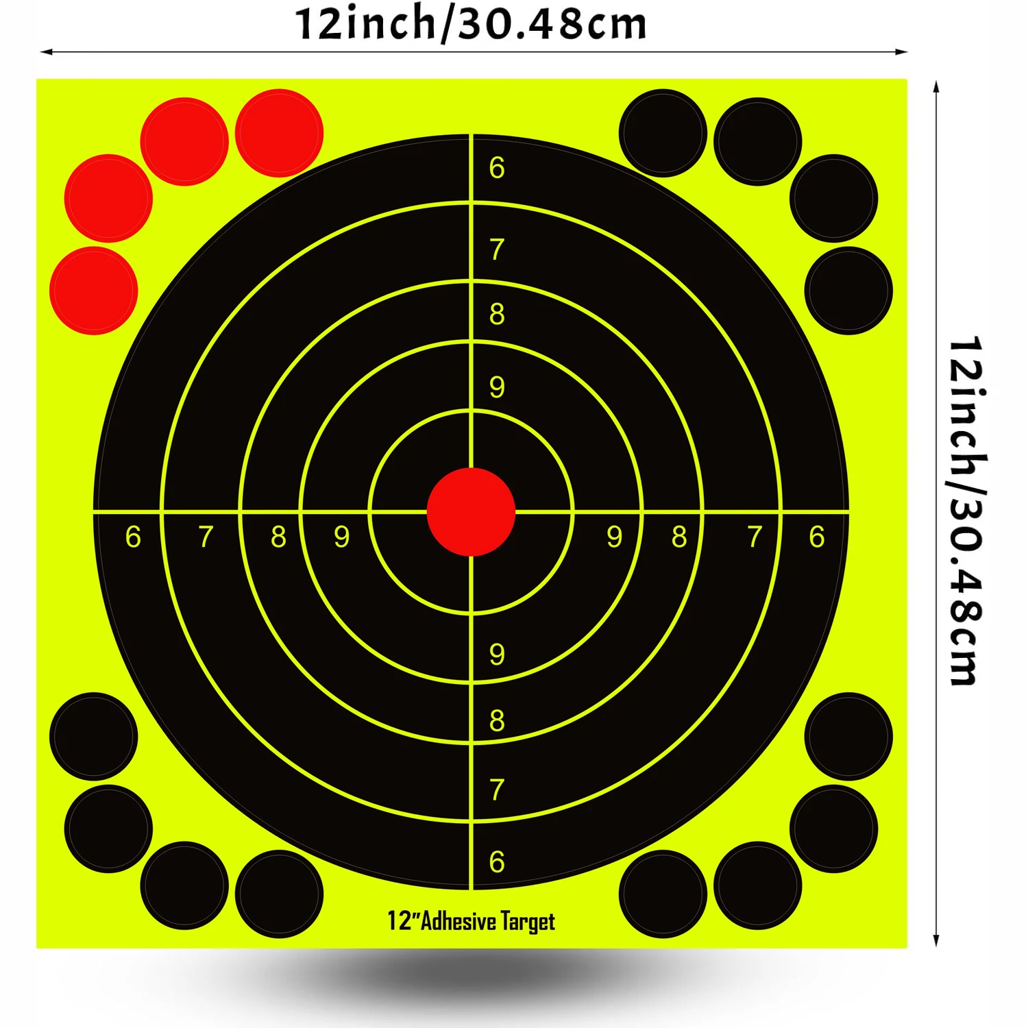 20Pcs 12in Ring Number Red Concentration Shooting Practice Splash Target Stickers Shooting Target Training Supplies Stickers Flu