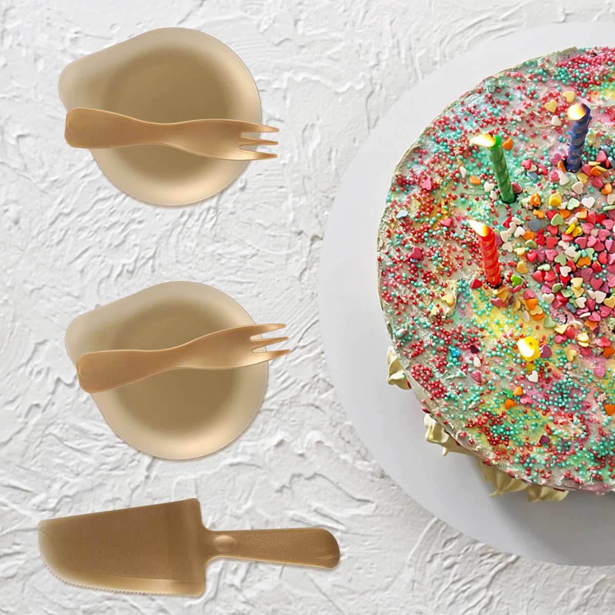 

22pcs Tableware Disposable Cake Plates Set Birthday Party Supplies Paper Tableware Safe Kids Plates Paper PlatesReusable