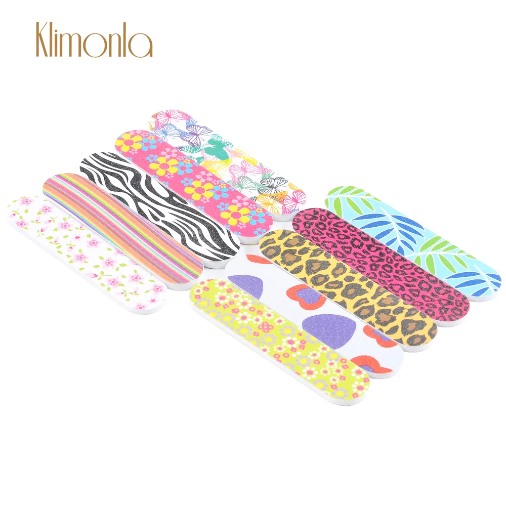 50Pcs Double Side Nail Files Colorful Wood Nail File 180/240 Disposable Sanding File Buffer Block Manicure Tools Wholesale