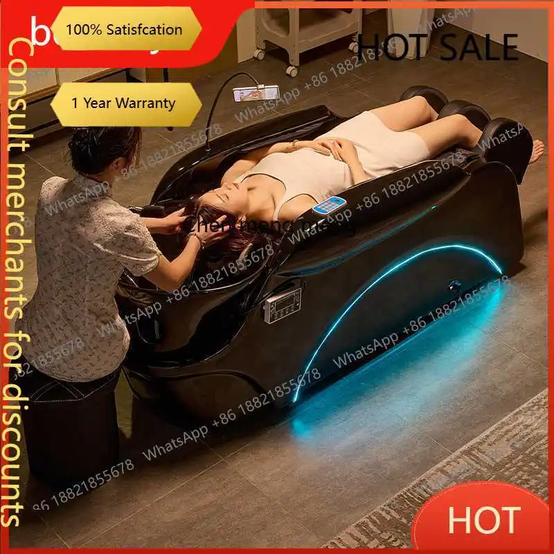 D5556 New intelligent electric massage shampoo bed, fully automatic water circulation fumigation head treatment bed for barber s