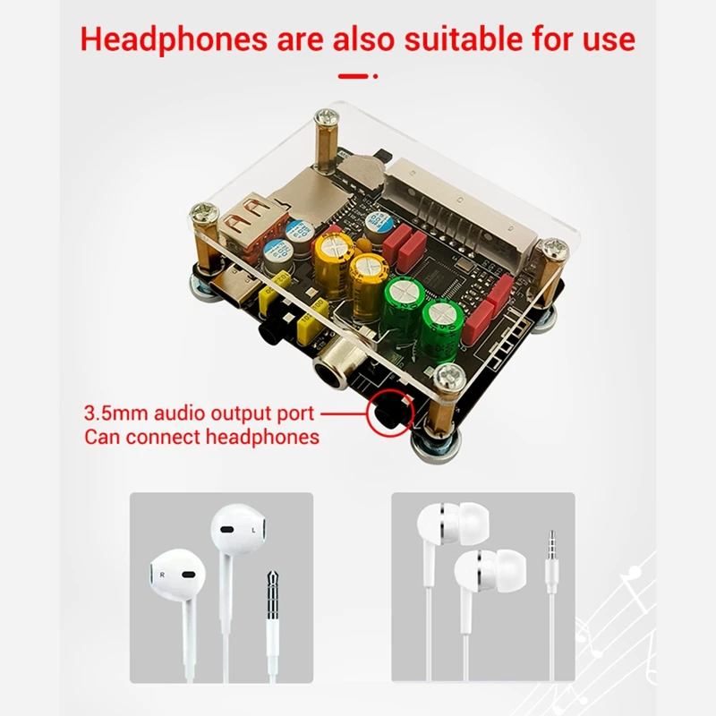 ZK-DAM K1 DSP Tuning Preamp Bluetooth Decoder Board Non-Destructive Fever U Disk Coaxial Sound Card TF Decoding Board