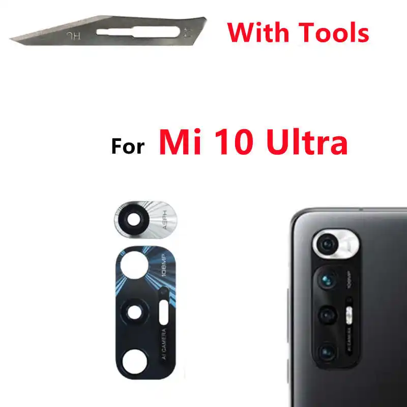 Rear Back Camera Lens Glass For Xiaomi Mi 10 Lite 5G Mi10 Lite M2002J9G M2002J9S Mi10 Lite Ultra Pro 10T Cover Adhesive Sticker