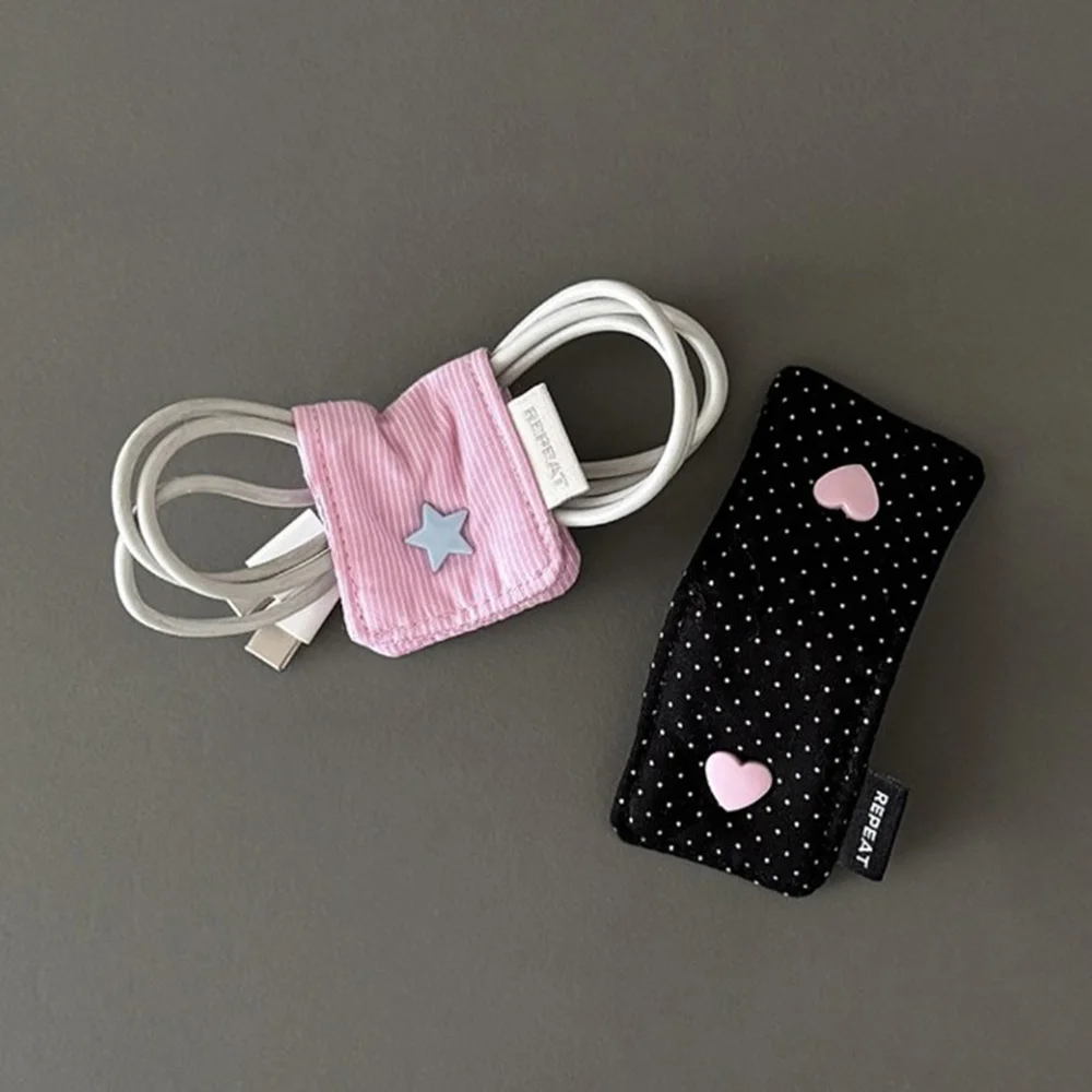 INS Style Cable Manager Data Cable Storage Buckle Charging Cable Headphone  Fabric Storage Cute Fixed Organizing Supplies