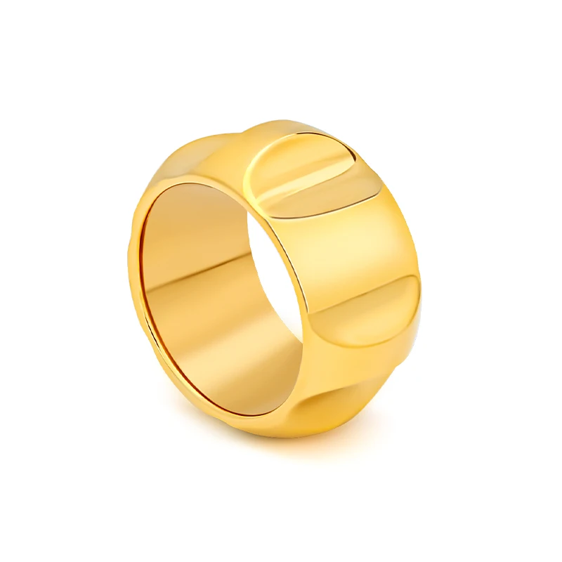 

VAROLE волнистое геометрическое минималистичное круглое кольцо для женщин PVD 18K золотые кольца уличная мода ювелирные изделия