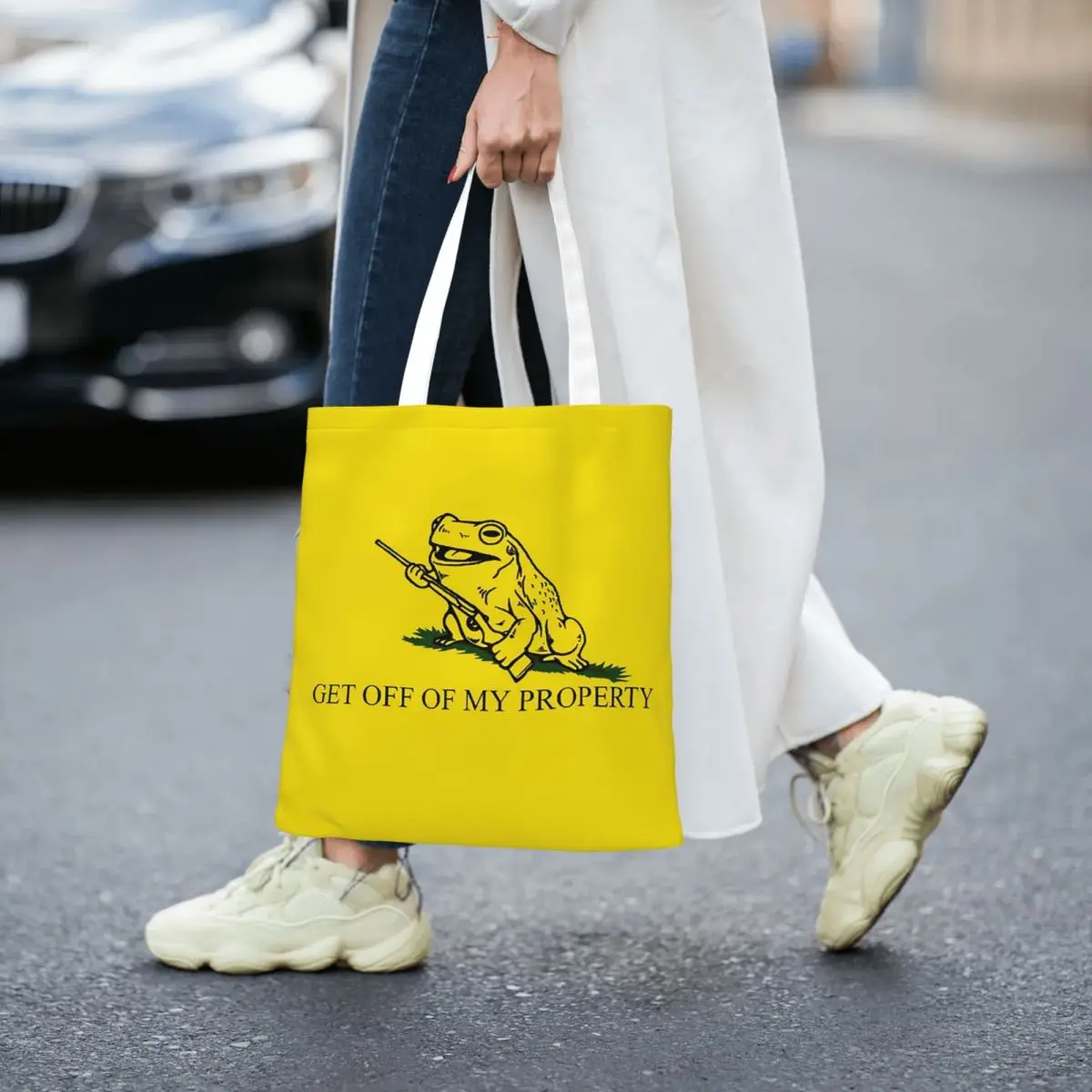Green Frog Pattern 4 Shopping Bags Folding Canvas The Tote Bag Ladies Shoulder Tote Travel Handbag