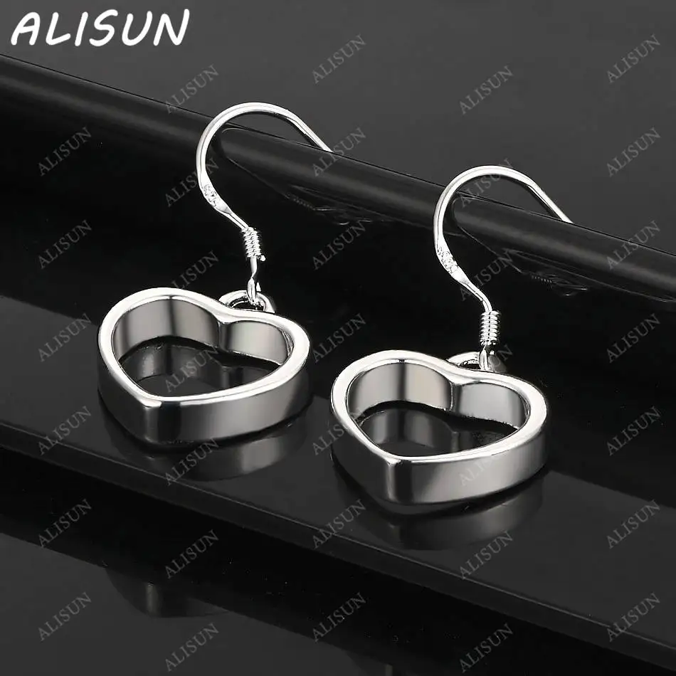 

ALISUN 925 Sterling Silver Heart Earrings Drop Earrings For Women Creativity Gifts Street All-match Party And Daily Wear