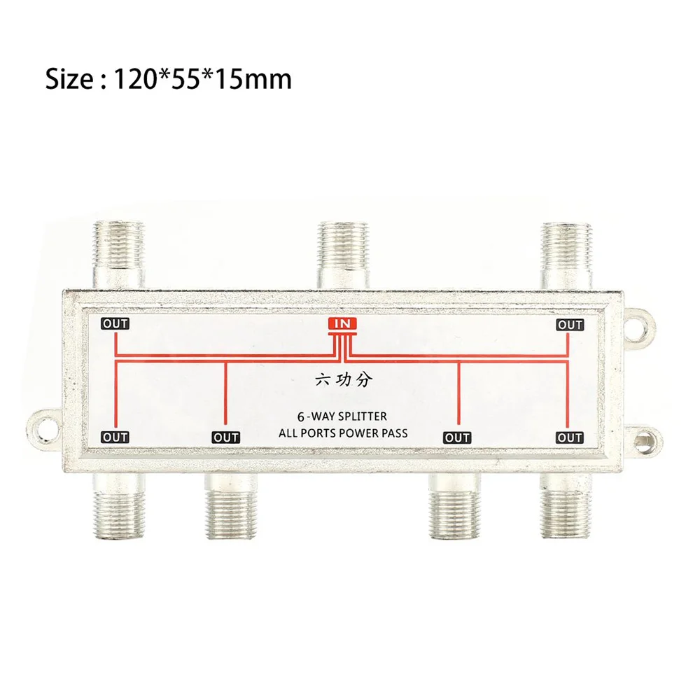 Hot 6 Way Satellite Antenna Cable TV Signal Splitter Distributor For SATV/CATV 5-2400MHz Satellite Receiver For SATV/CATV