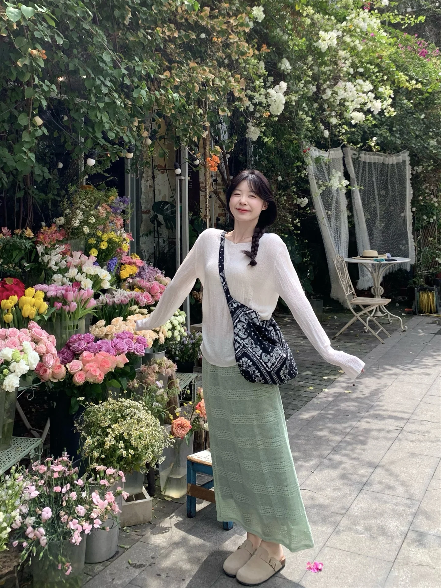Retro Style Long Sleeve round Neck T-Shirt And High Waist  Skirt Two Piece Set for Women Slimming Effect Autumn Fashion