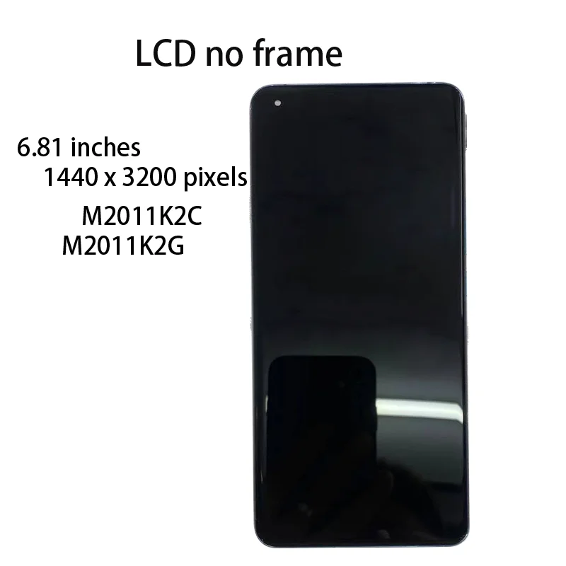 AMOLED For Xiaomi Mi 11 M2011K2C M2011K2G Lcd Display Digital Touch Screen with Frame for Xiaomi Mi11