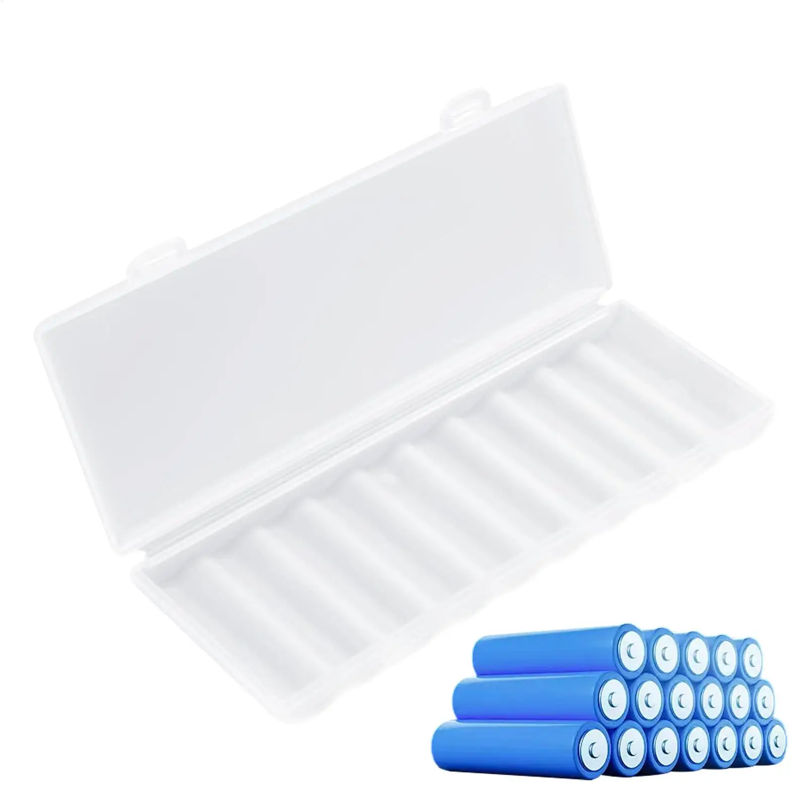 10 Slots Portable Transparent Plastic Battery Storage Box Hard Battery Container For 18650 Battery Organizer Accessories