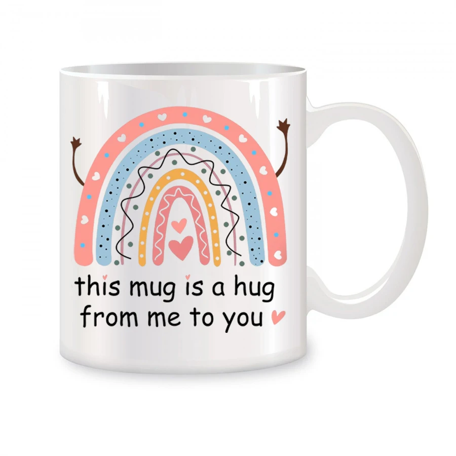 

Hug Mugs For Women, Best Friend, This Mug Is A Hug From Me To You Inspirational Novelty Coffee Ceramic Tea Cups White 11 oz