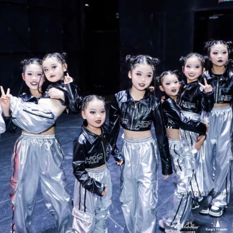 Trajes de baile de jazz para niñas, tops de colores brillantes, pantalones, conjuntos de hip-hop, actuaciones de danza de jazz para niñas, trajes de baile callejero